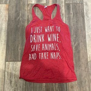 Red xl racer back tank top.